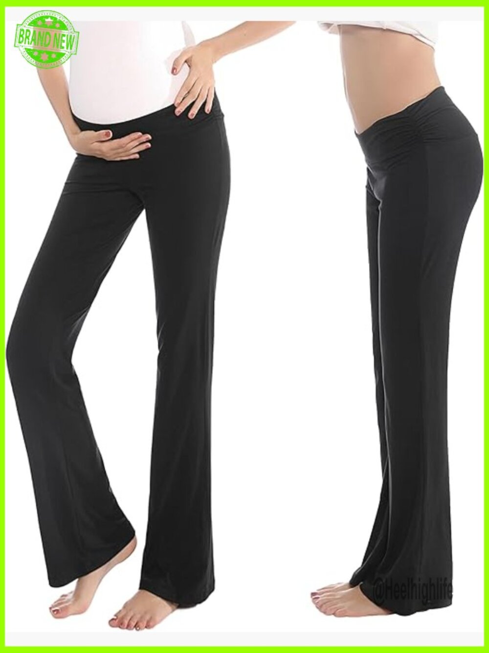 Maternity Palazzo Pajama Pants Stretchy Wide Leg Soft Lounge Pregnancy